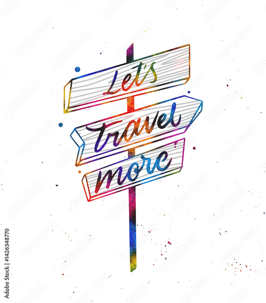 Beautiful good morning lettering background Lets travel more