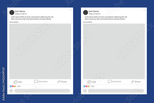Facebook social media mock-up design with customizable templates