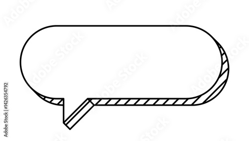 Speech bubble in line art style. Decorative abstract background.