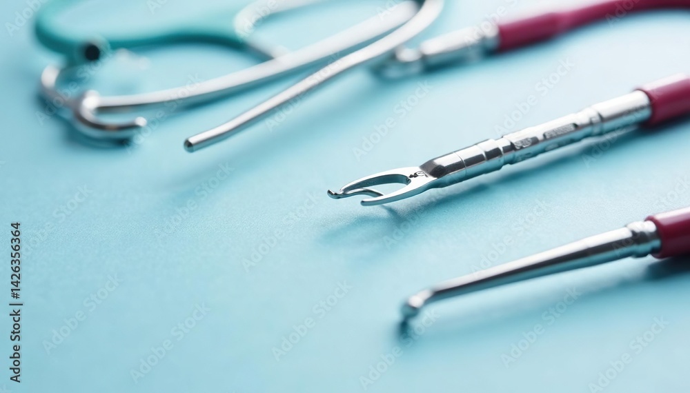 Close-up of veterinary instruments on white, sterile setting, veterinary, vet tools, medical supplies Close-up of veterinary instruments on white, sterile setting, veterinary, vet tools, medical supplies