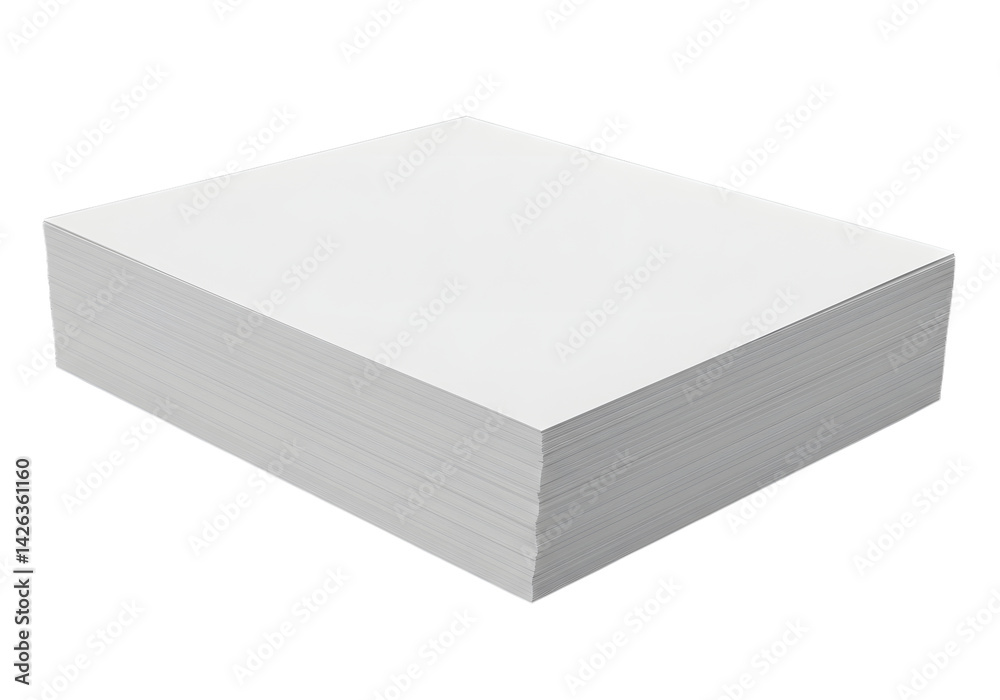 Stacked pile of A4 white paper sheets isolated on transparent background Stacked pile of A4 white paper sheets isolated on transparent background