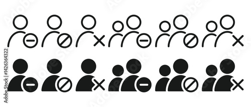 Block user profile icon. Illustration vector