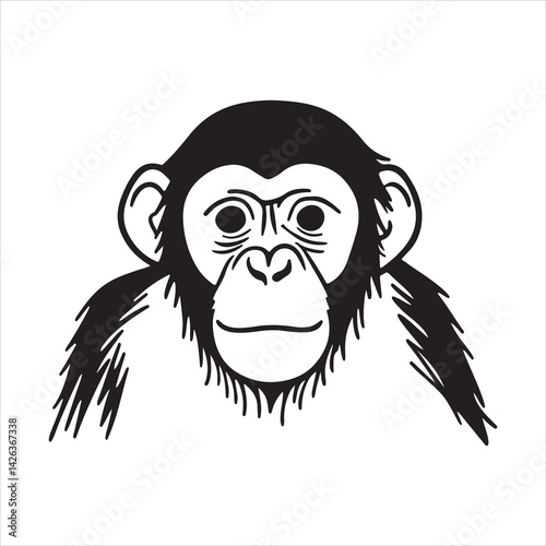 Wild Bonobo in Congo Rainforest Sitting Peacefully