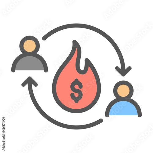 Collusion filled outline icon. conspiracy color line illustration.