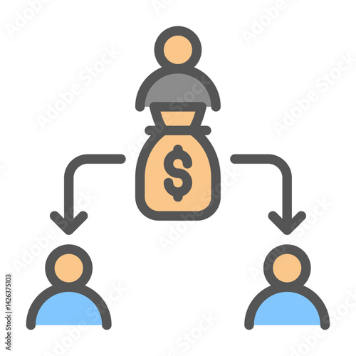Corruption filled outline icon. Bribe color line illustration.