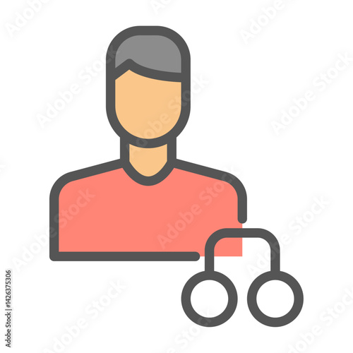 Defendant filled outline icon. criminal color line illustration.