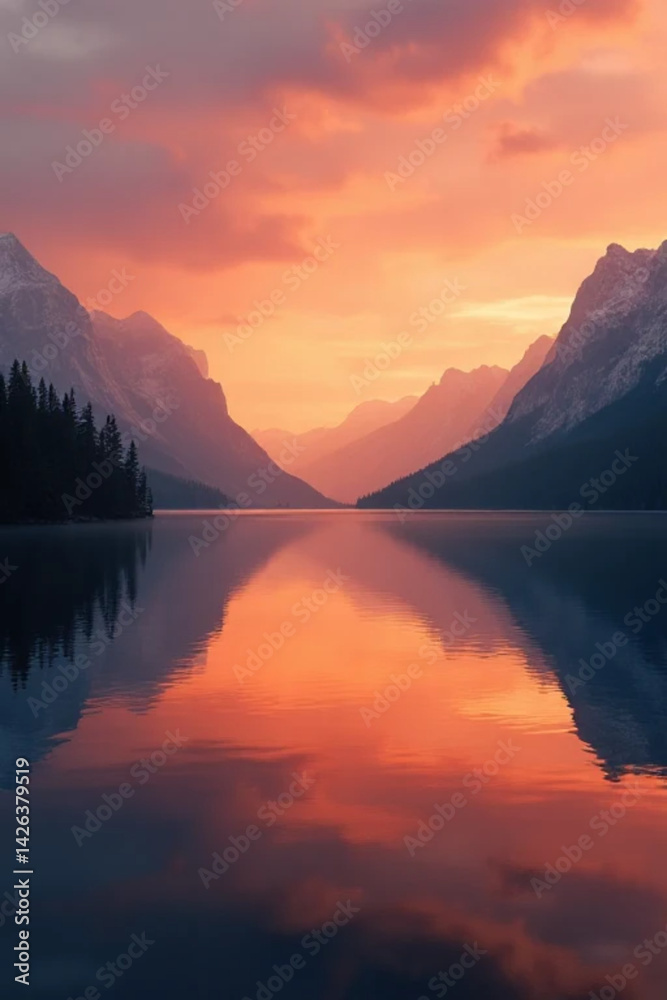 Fototapeta premium sunrise over the lake