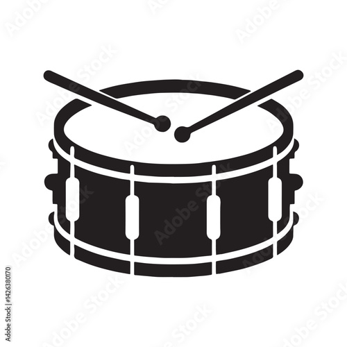 Snare Drum silhouette, defining percussion in every beat – Snare Drum illustration – Minimalist Snare Drum vector – Musical instrument silhouette

