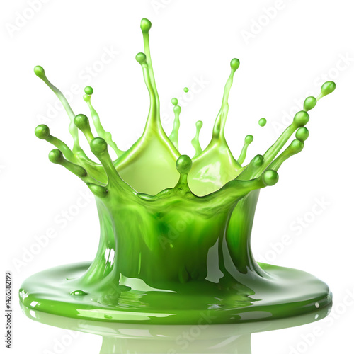 Green slime splash isolated on white background