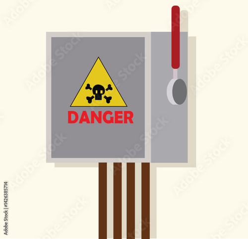 The electrical panel caught on fire