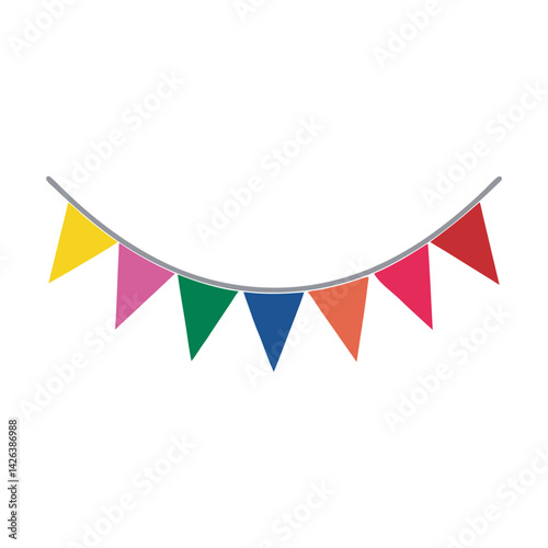  Triangle Bunting Flag icon, Blank banner, bunting or swag templates for scrapbooking parties, spring, Easter, baby showers and sales, on transparent background