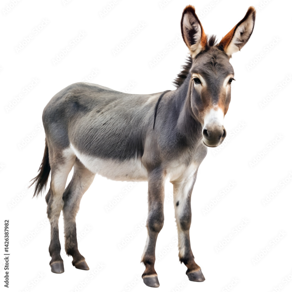 Donkey standing isolated on white background Donkey standing isolated on white background