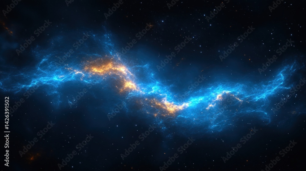 Fototapeta premium Cosmic Nebula: Celestial Dance of Light and Energy