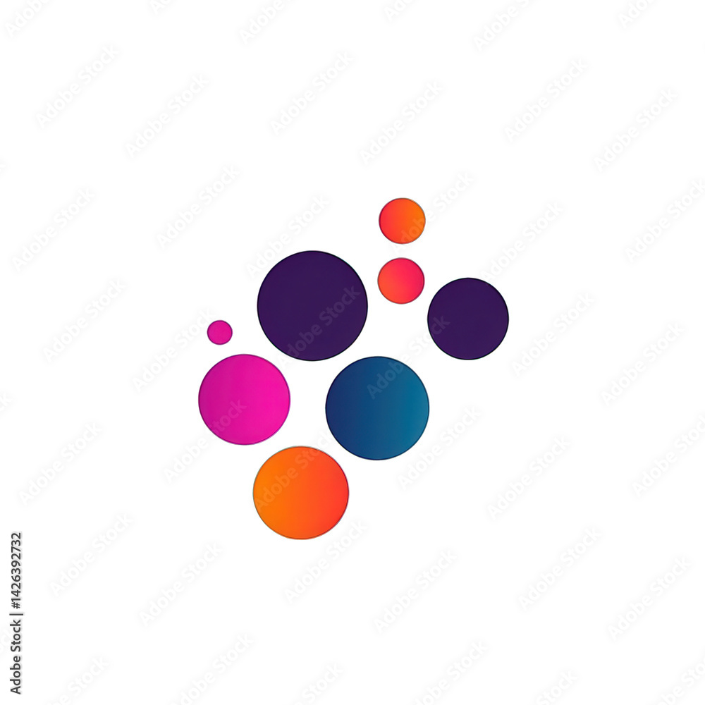 Abstract colorful circles representing creativity and innovation, set against a simple background, suitable for modern design projects , isolated on white or transparent png Abstract colorful circles representing creativity and innovation, set against a simple background, suitable for modern design projects , isolated on white or transparent png
