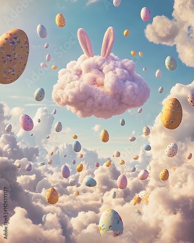 easter eggs on the sky