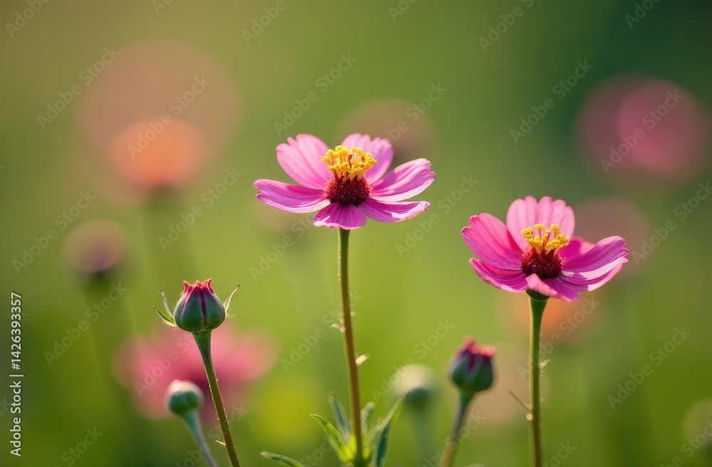 Fototapeta premium Wild flowers in a sunny spring day