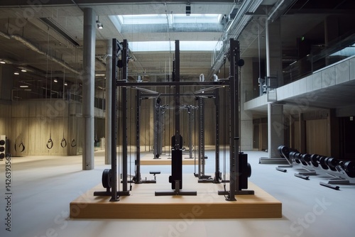 Interior of a gym with various equipment and fitness machines
