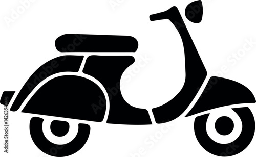 Retro Scooter Silhouette Icon
