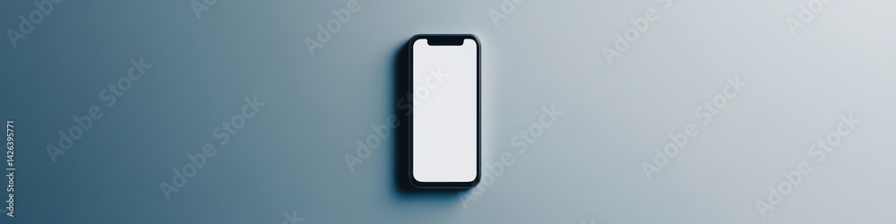 Minimal smartphone mockup on a smooth blue gradient background with centered vertical composition and copy space Minimal smartphone mockup on a smooth blue gradient background with centered vertical composition and copy space