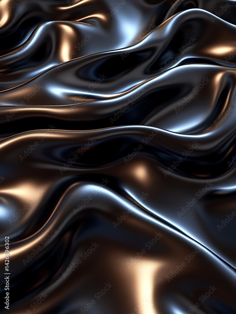 Obraz premium Luxurious black fabric folds