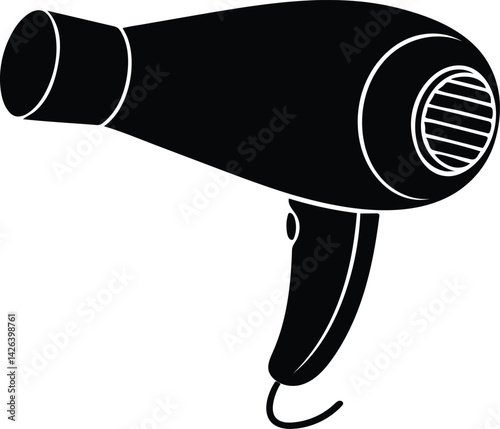 hair dryer silhouette vector icon
