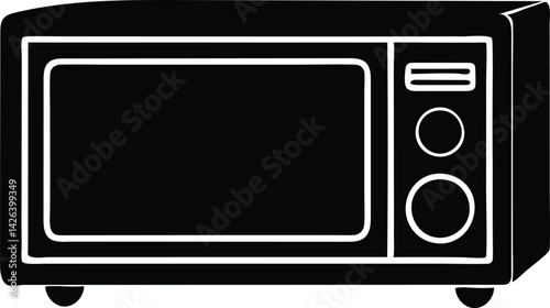 microwave oven silhouette vector illustration