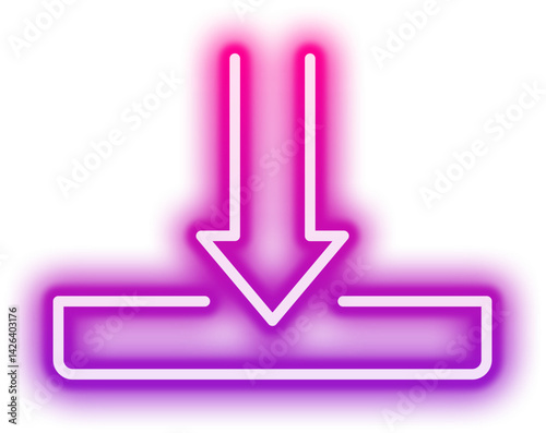 Neon Dicon, download, arrow, button, web, symbol, down, internet, sign, vector, 3d, glossy, illustration, direction, computer, design, circle, shiny, website, business, upload, load, save,ownload Icon