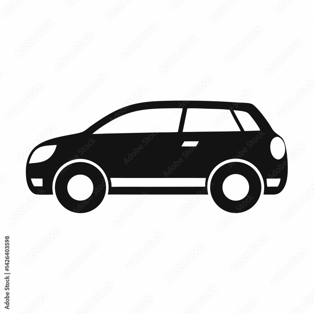 Fototapeta premium black car isolated on white