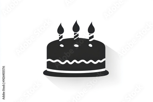 Obraz na płótnie black flat design cake icon on white background w salonie