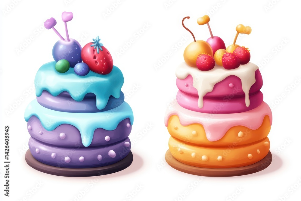 design cake icon on white background