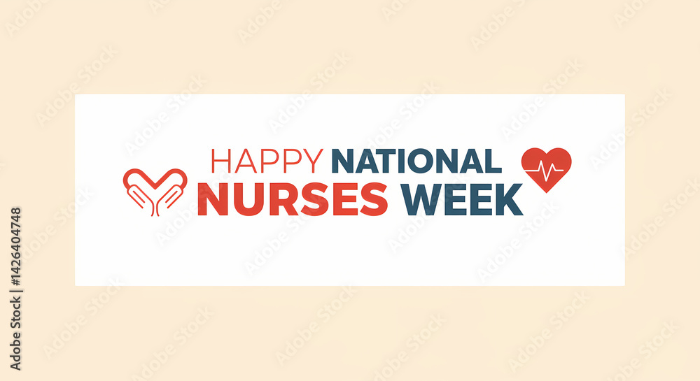 Happy National Nurses Week Celebration Graphic on a Soft Background