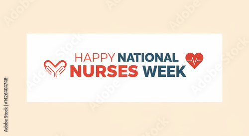Obraz na płótnie Happy National Nurses Week Celebration Graphic on a Soft Background w salonie