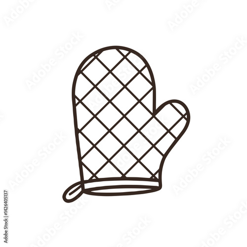 Oven mitt vector icon in minimalist style 