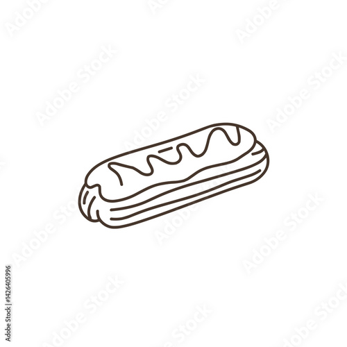 Vector icon eclair outline minimalist design on white background  