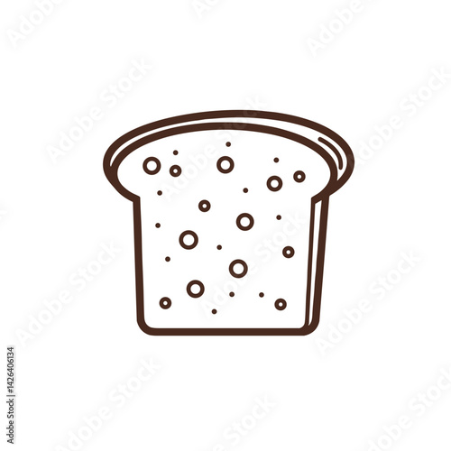 Bread vector icon in a minimalist style on a white background  