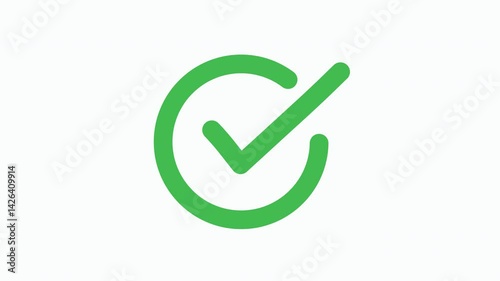 Animated of check mark with circle. Dynamic tick effect, smooth appearance. Ideal for UI/UX design, confirmation visuals, and positive feedback indicators, with alpha channel only 4k.
