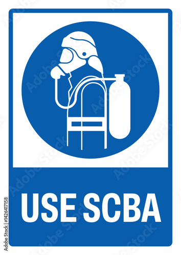 mandatory safety signs v2 uppercase text_use scba portrait size a4/a3/a2/a1	