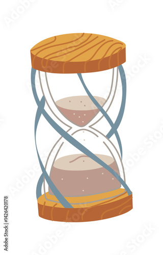 magical colored hourglass in a flat style. Suitable for themes related to mysticism, time, and fantasy. They are suitable for use in design, art projects, book design or thematic materials.