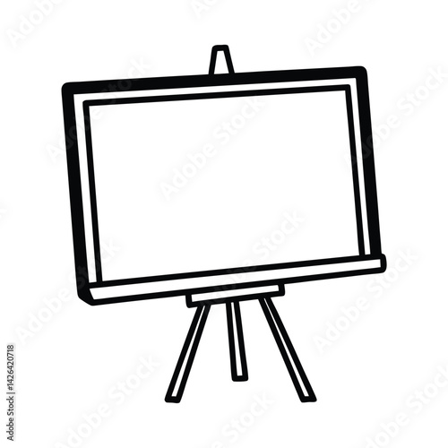 Simple black and white easel illustration stand for presentation display and sketching creative purposes