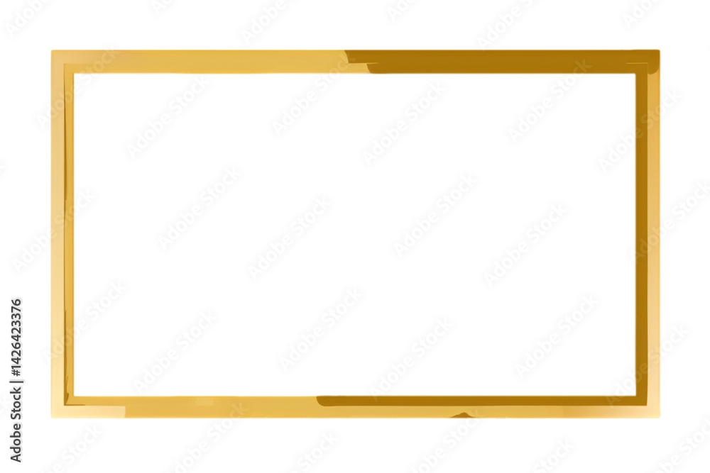 Golden picture frame on transparent background Golden picture frame on transparent background