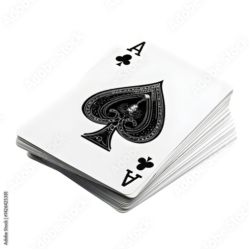 Poker playing card spade isolated on white, clipping path --v 7.0