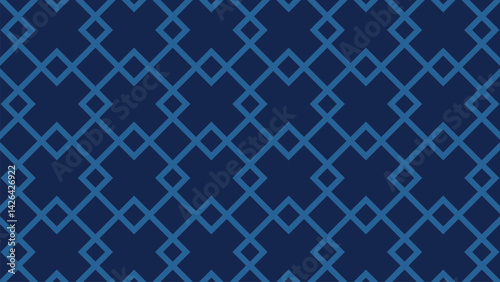 Interlocking diamond grid in complementary shades of blue creates a repeating geometric pattern