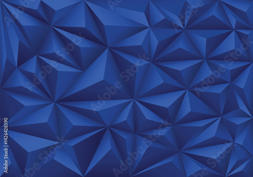 Blue fractured facets Geometric 3D pattern