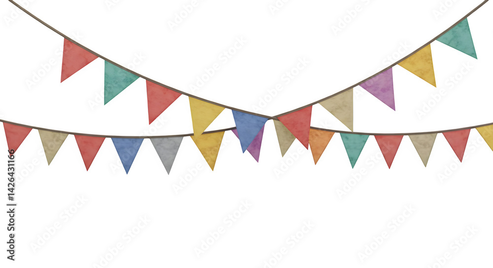 Two rows of colorful triangular party flags hanging overhead png, jpeg, jpg, transparent background, white background. isolated on transparent background Two rows of colorful triangular party flags hanging overhead png, jpeg, jpg, transparent background, white background. isolated on transparent background