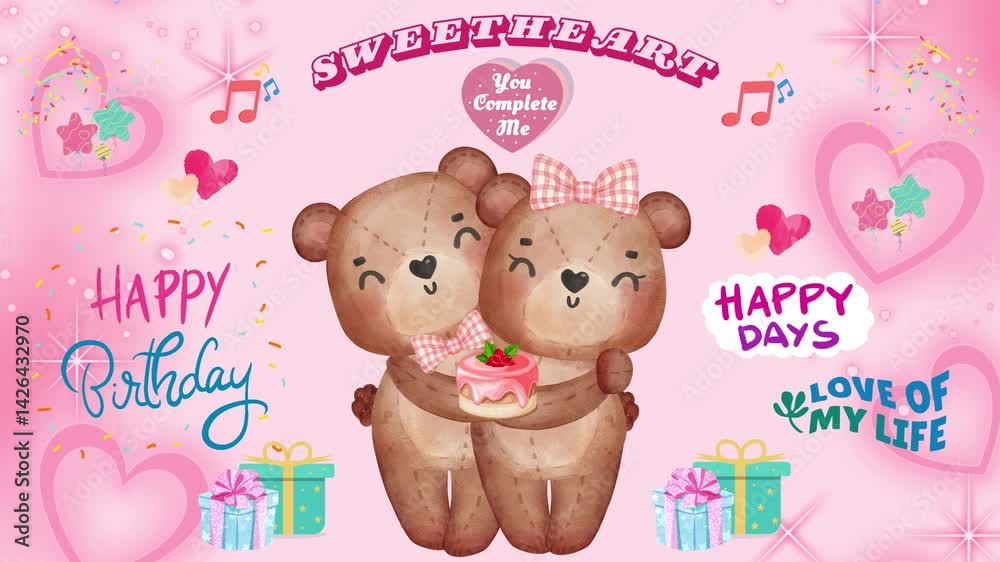 Happy Birthday a sweet and romantic background to impress your loved one