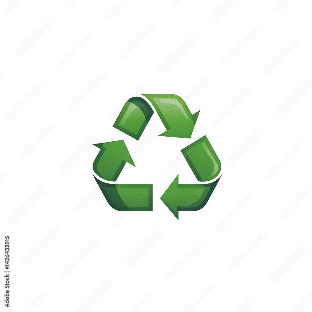 A vibrant green recycling symbol representing sustainability and environmental awareness, set against a clean, minimalist background , isolated on white or transparent png A vibrant green recycling symbol representing sustainability and environmental awareness, set against a clean, minimalist background , isolated on white or transparent png
