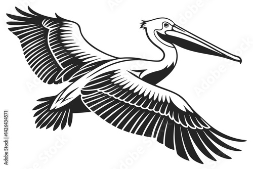 pelican sihouette black vector