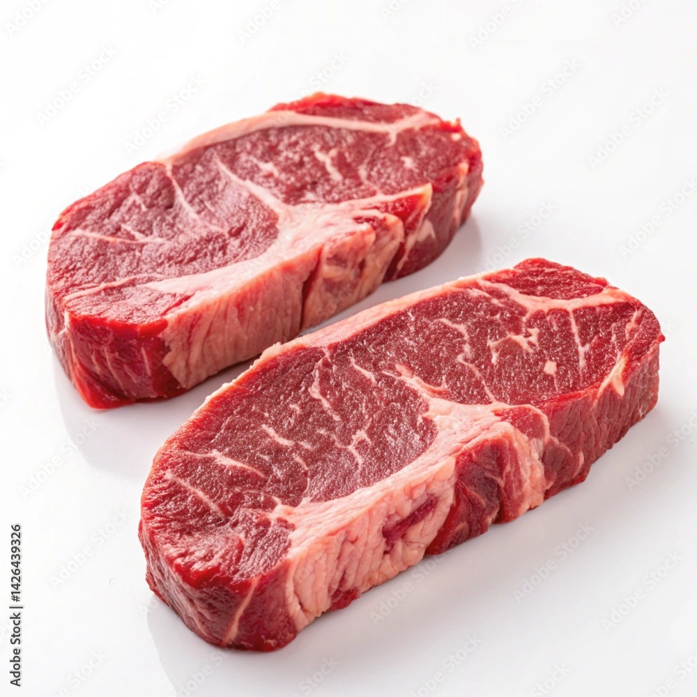 raw meat on a white background
