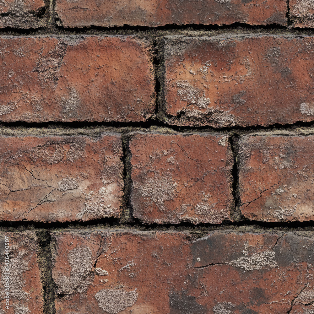 Walls built with weathered bricks showcasing earthy tones and textures