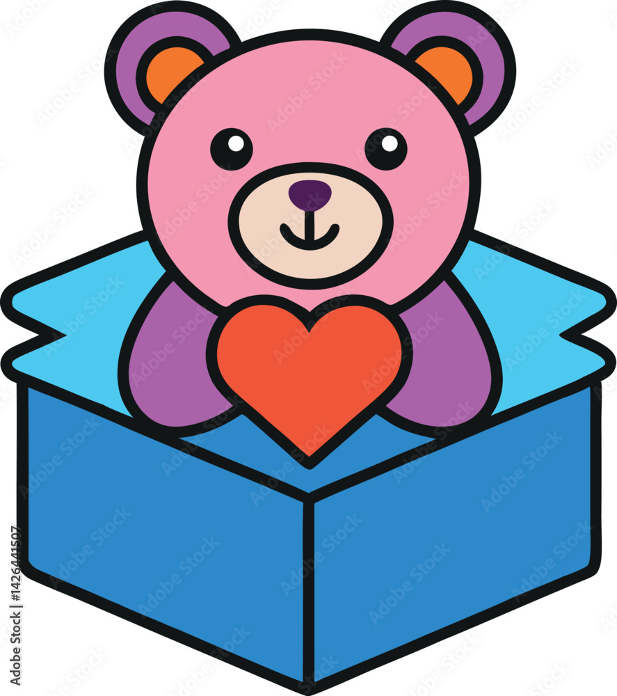 Obraz premium teddy bear with heart vector, teddy bear with heart vector